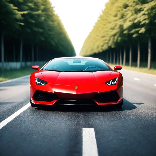 Una foto de un coche real en el fondo del retrato