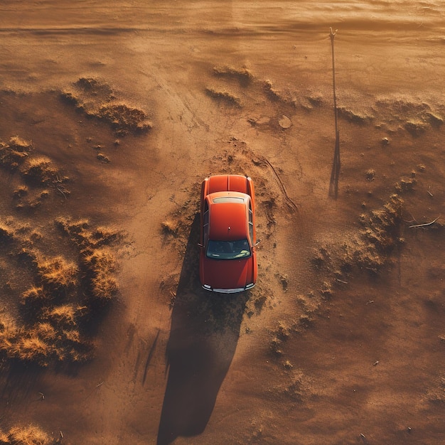 foto de coche vista desde un dron