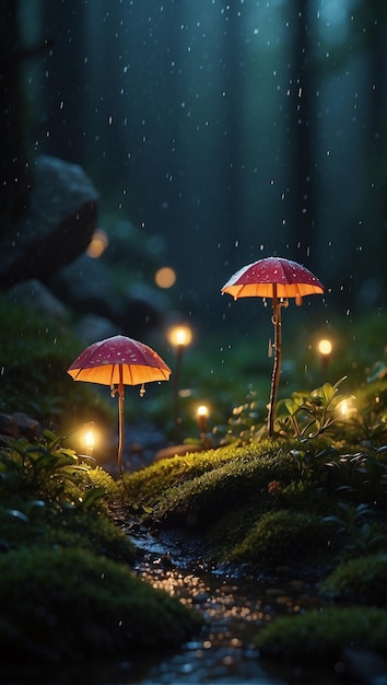 foto cogumelos psilocybe semilanceata em estilo neon