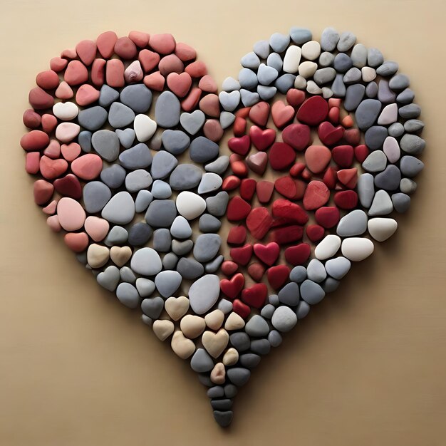 Foto foto en color de la representación simbólica de los corazones generada por la ia