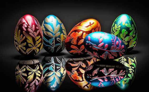 foto colorida de huevos de pascua