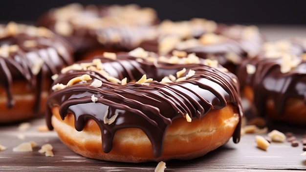 Foto foto de coloridas y deliciosas rosquillas donuts aisladas sobre un fondo blanco