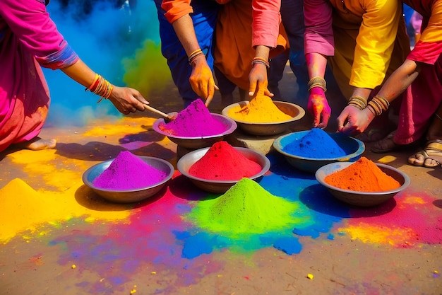 Foto foto colorido del arco iris de holi