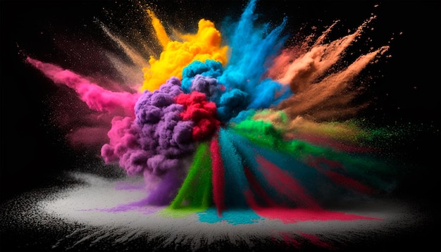 Foto colorido arco iris mixto polvo holi