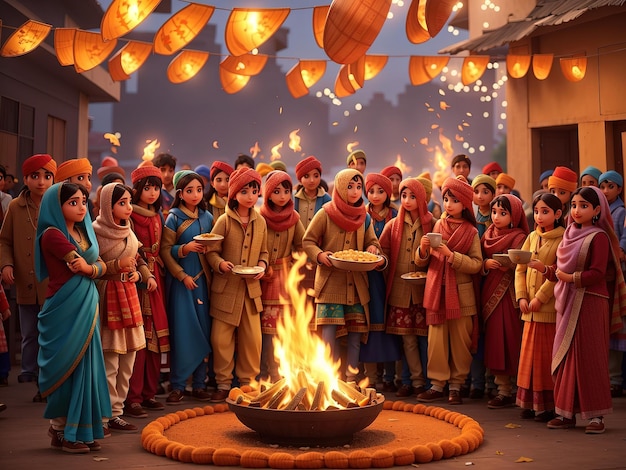 foto comemorar o dia de Lohri