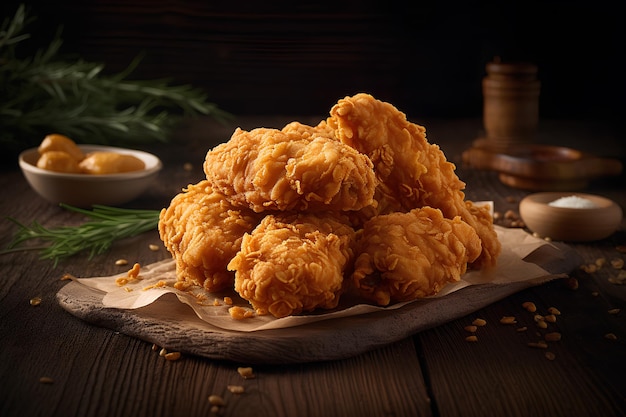 Foto comercial promocional alitas de pollo pollo frito