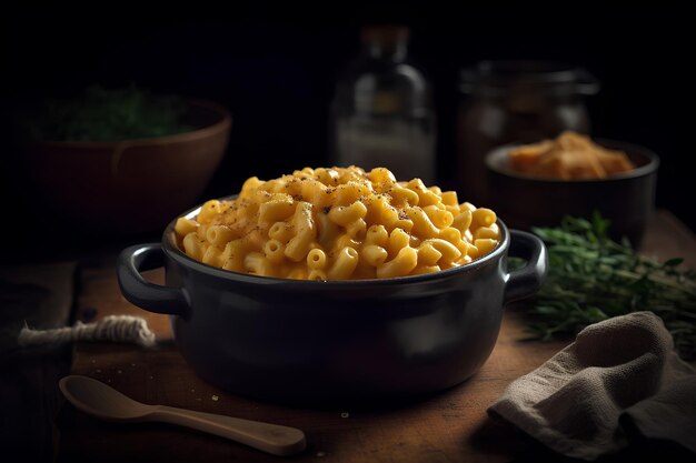 Foto comercial promocional macarrones con queso.