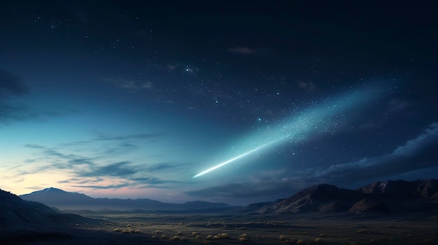 Una foto de un cometa cruzando el cielo