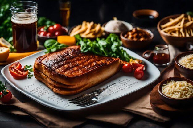 Foto foto de comida hermosa foto de comida muy bonita foto de comida se difieren diferentes colores de comida paisaje de ia