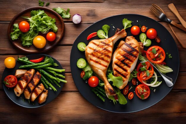 Foto de comida hermosa foto muy bonita foto de comida se diferente foto de comida diferente colorido paisaje de comida IA