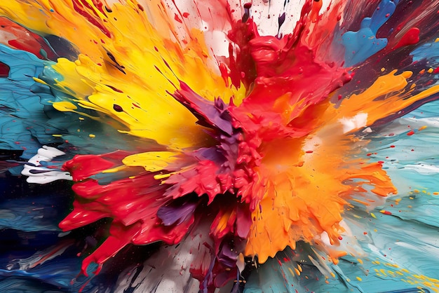 Foto de Una composición abstracta de salpicaduras de pintura de colores