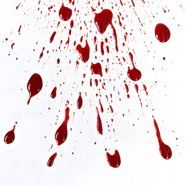 foto conceito de halloween salpicos de sangue em fundo branco