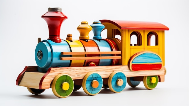 foto concepto de jardín de infantes con bloques de madera juguetes para niños en madera generados por IA