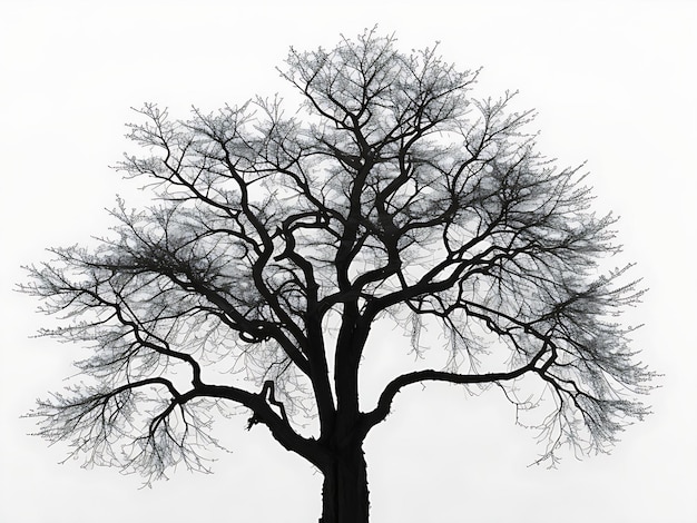 Foto foto concepto de silueta de árbol en fondo blanco ilustración vectorial de la naturaleza