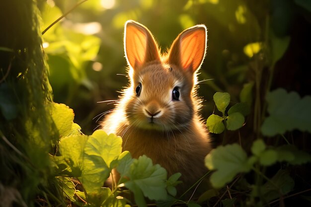 Una foto de un conejo con poderes.