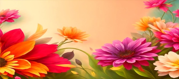 Foto un conjunto de flores de colores fondo de imágenes prediseñadas florales