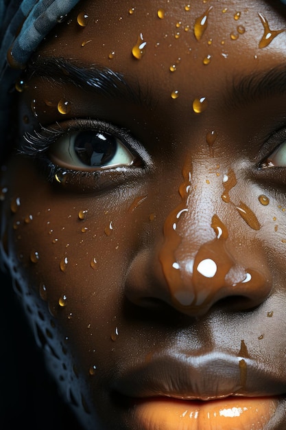 Foto conservada em estoque macro de mulheres negras africanas beleza negra