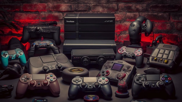 Una foto de consolas y controladores de juegos de próxima generación