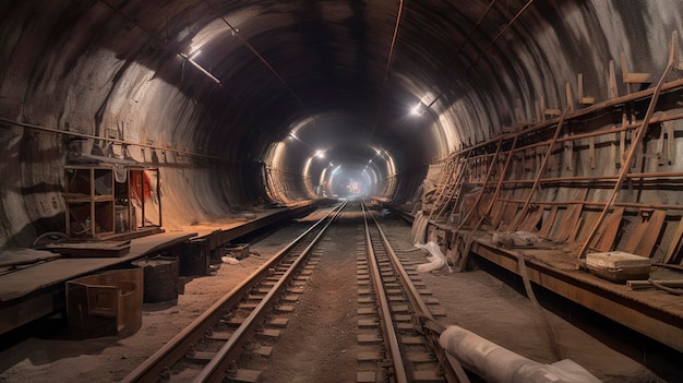 Foto una foto de la construcción del túnel