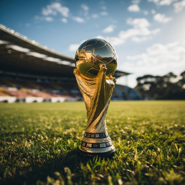 Foto de una copa de oro de fútbol