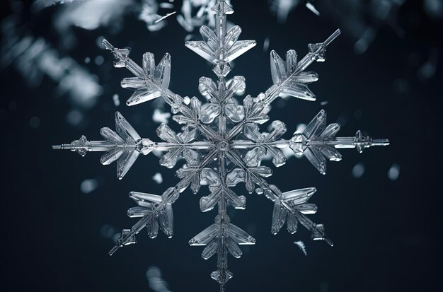 una foto de copos de nieve y hielo en un estilo de hiperrealismo preciso