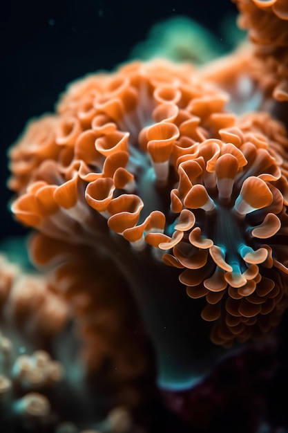 Una foto de coral cierra la textura en el mar natural