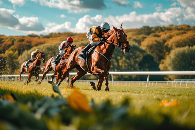 Foto foto de un corredor de caballos en la pista