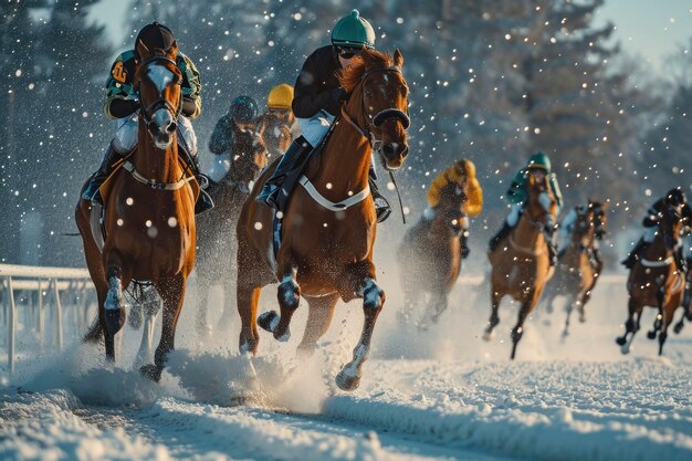 Foto foto de un corredor de caballos en la pista