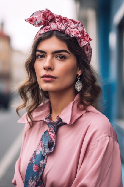 Foto una foto cortada de una mujer con un traje de moda.