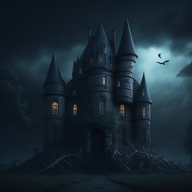 Foto Creepy Castle Horor Dark Halloween