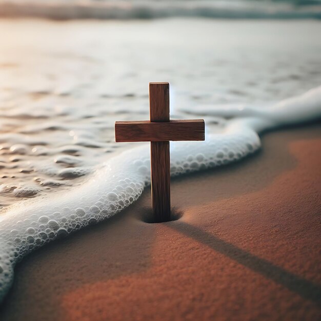 Foto de la cruz cristiana en la naturaleza