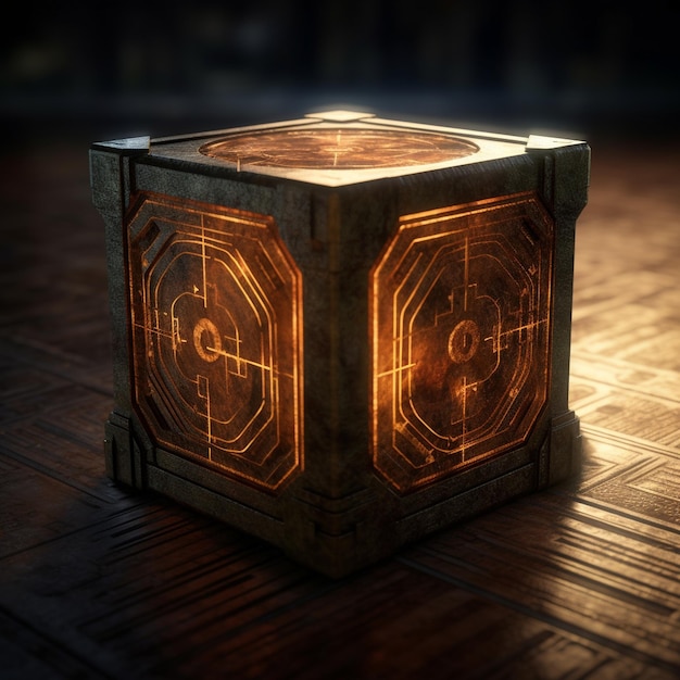 Foto-Cube oder -Box besteht aus einer Matrize von Ziffern futuristisch modern