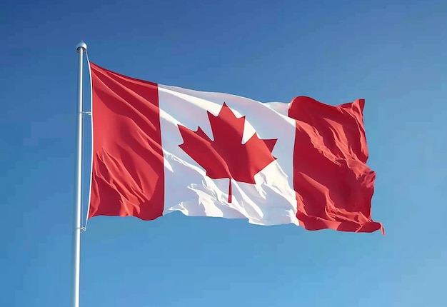 Foto da bandeira nacional canadense