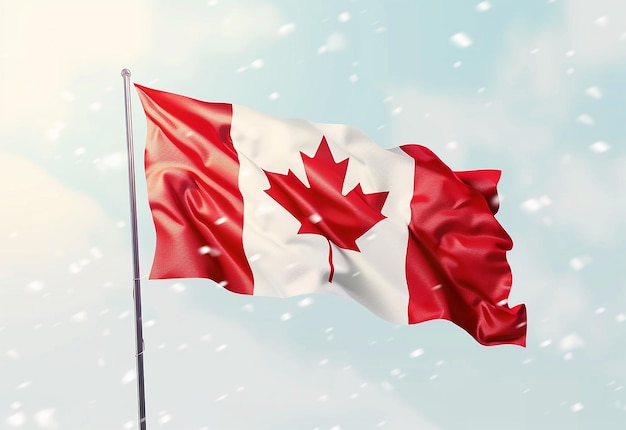 Foto da bandeira nacional canadense