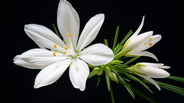 Foto da bela flor Estrela de Belém isolada em fundo branco