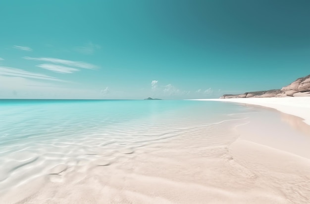 Foto da bela praia de areia branca no verão