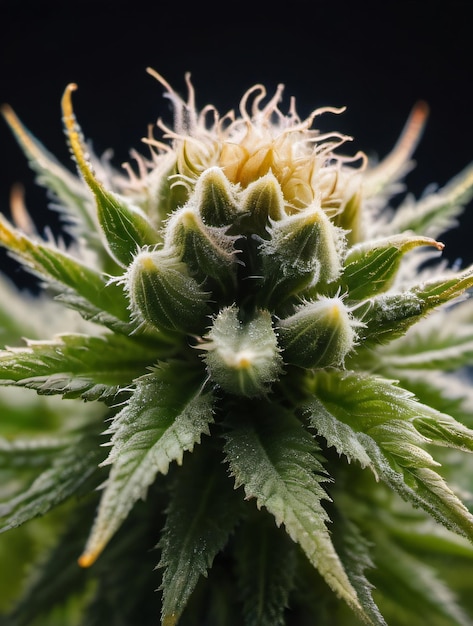 Foto foto da beleza dos tricomas uma olhada de perto nas flores de cannabis