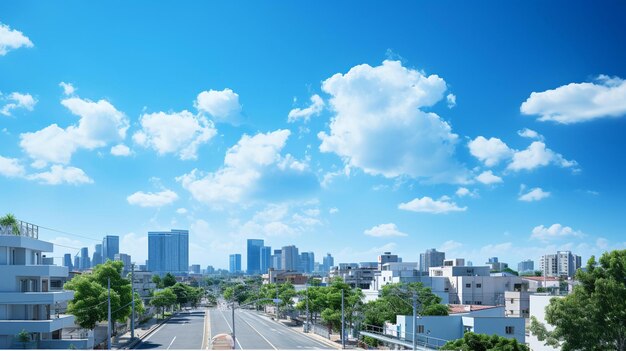 foto da cidade e paisagem do céu azul