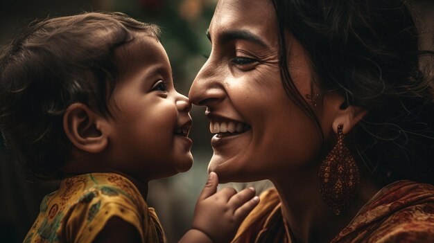 Foto foto da mãe e filho felizes