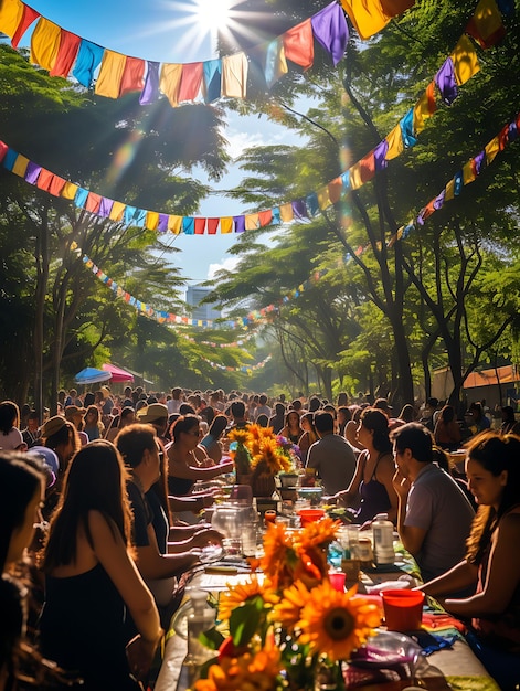 Foto da Novena De Aguinaldos é celebrada em um bairro colombiano Festiva Colômbia Vibrante