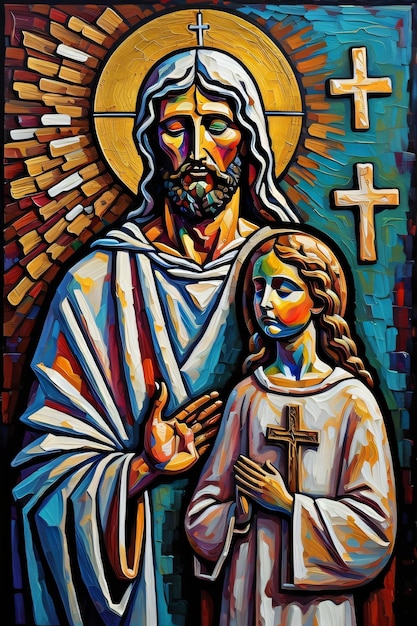 foto da pintura a óleo de Jesus Cristo