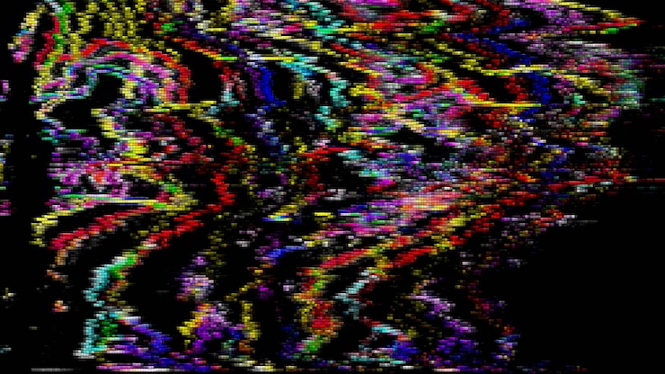Foto foto daño video error de transmisión capa de patrón de fallo azul azul azulado