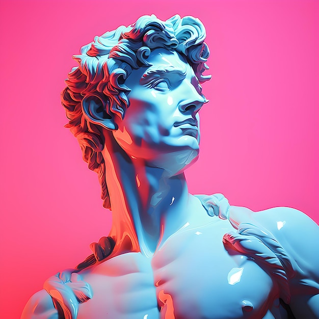 Foto David Michelangelo arte low poly David Michelangelo escultura generativa ai