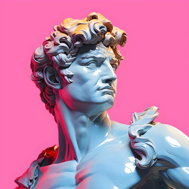 Foto David Michelangelo arte low poly David Michelangelo escultura generativa ai