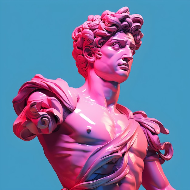 Foto David Michelangelo Low-Poly-Kunst David Michelangelo Skulptur generative KI