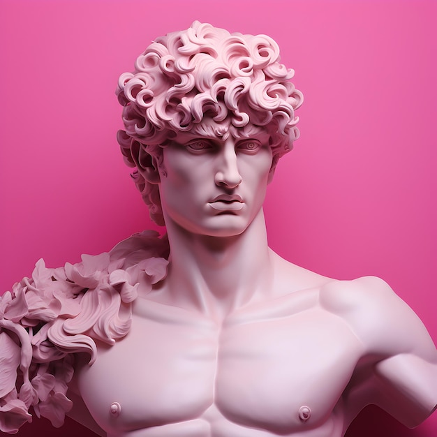 Foto David Michelangelo Low-Poly-Kunst David Michelangelo Skulptur generative KI