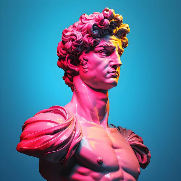 Foto David Michelangelo Low-Poly-Kunst David Michelangelo Skulptur generative KI