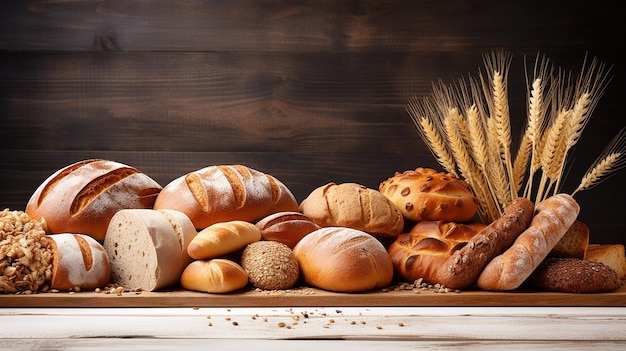 Foto de alimentos de padaria picantes e doces saborosos e saborosos