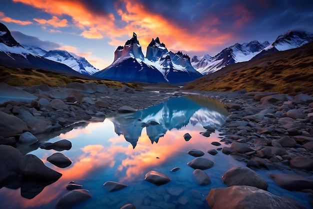 Foto de amanheceres inspiradores sobre vastas paisagens