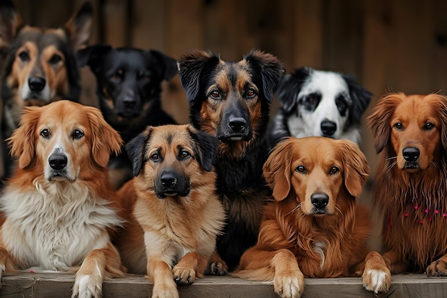 Foto de animais de um grupo de cães